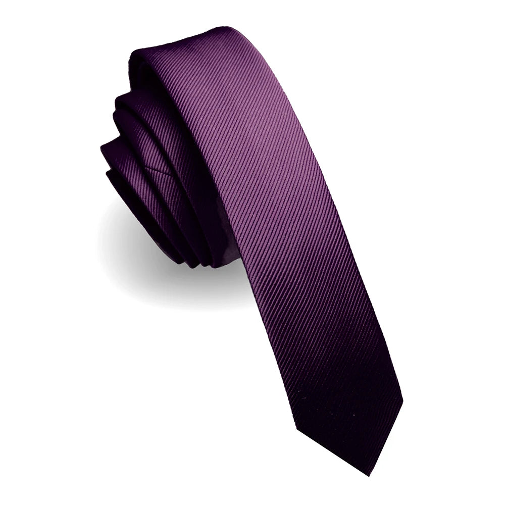Fashion Casual 4cm Slim Silk Tie Solid Color