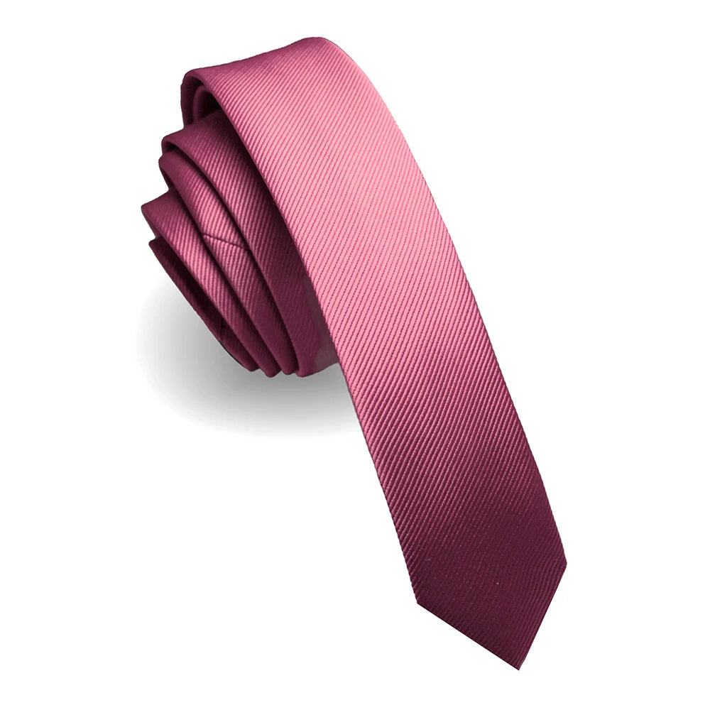 Fashion Casual 4cm Slim Silk Tie Solid Color