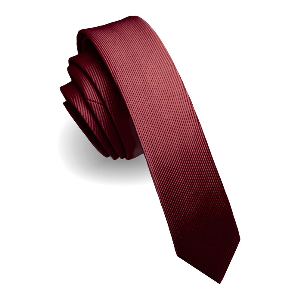 Fashion Casual 4cm Slim Silk Tie Solid Color
