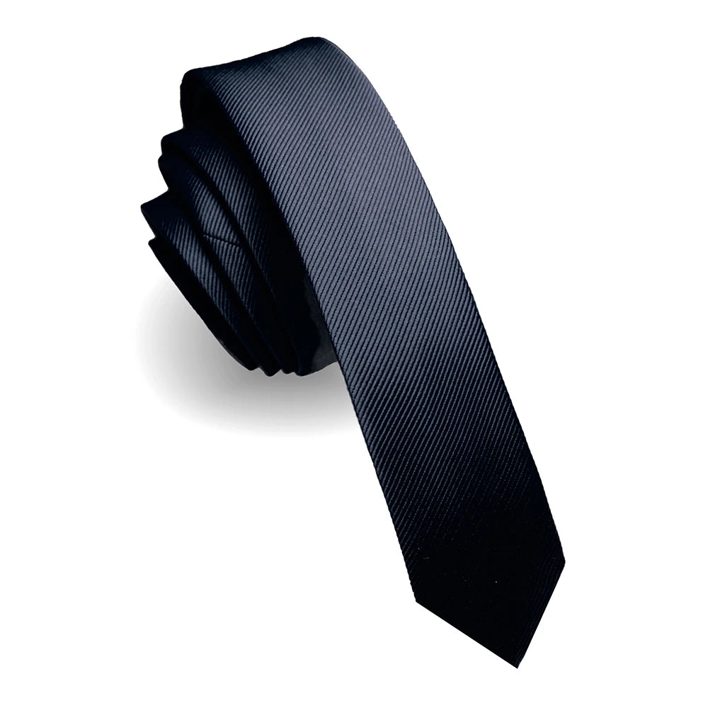 Fashion Casual 4cm Slim Silk Tie Solid Color