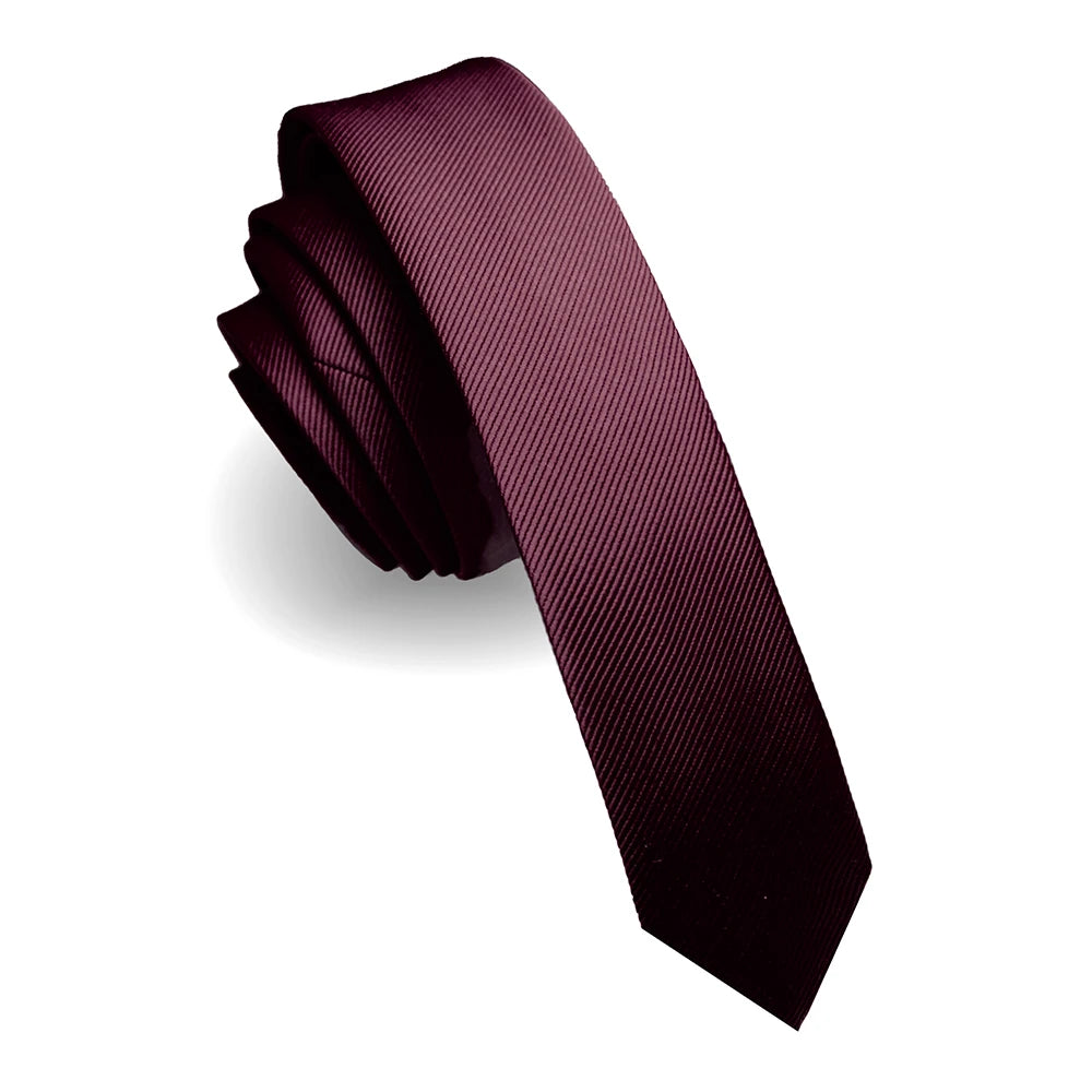 Fashion Casual 4cm Slim Silk Tie Solid Color