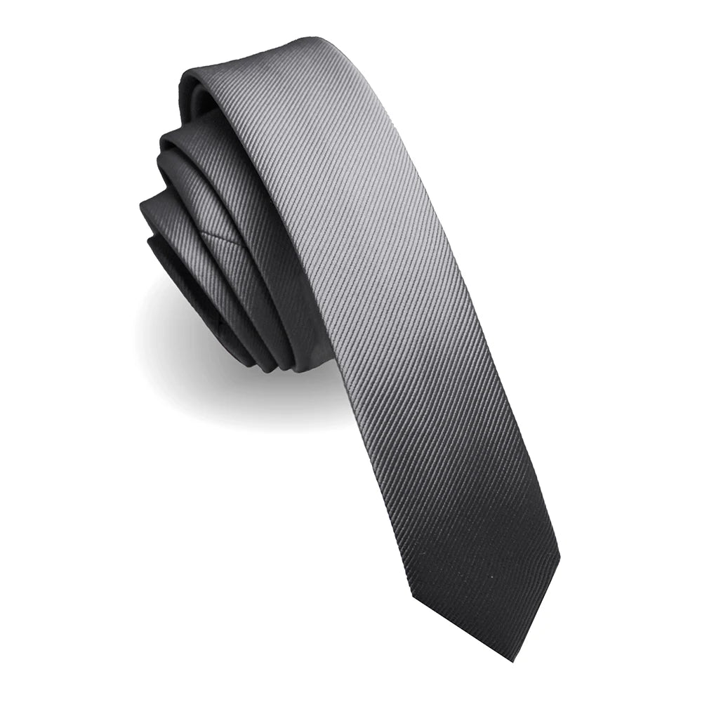 Fashion Casual 4cm Slim Silk Tie Solid Color