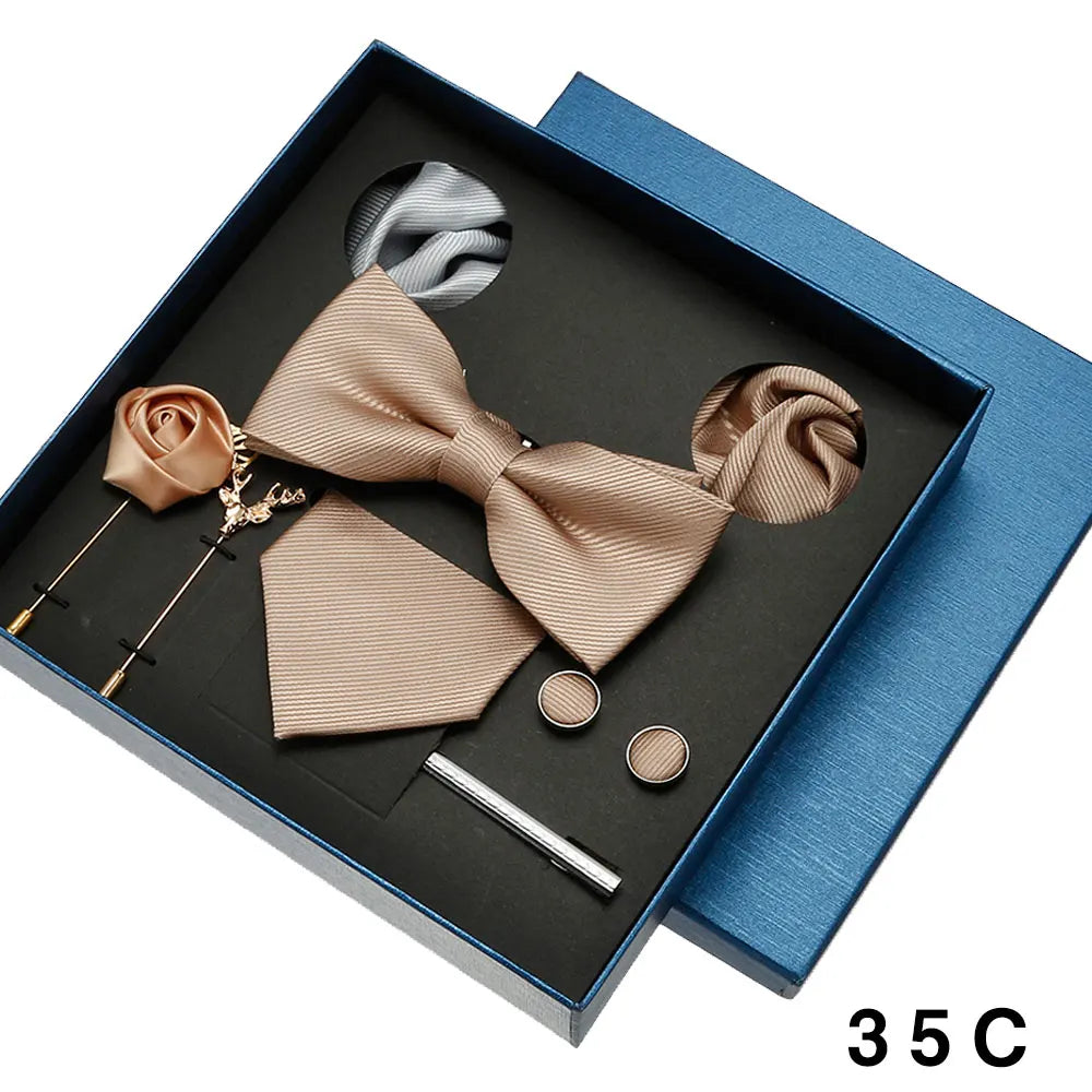 Sets Mens Solid Color Necktie Party Wedding Gift