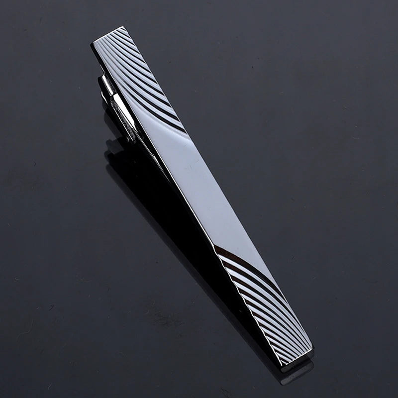 New Metal Gold Color Tie Clip With Chain