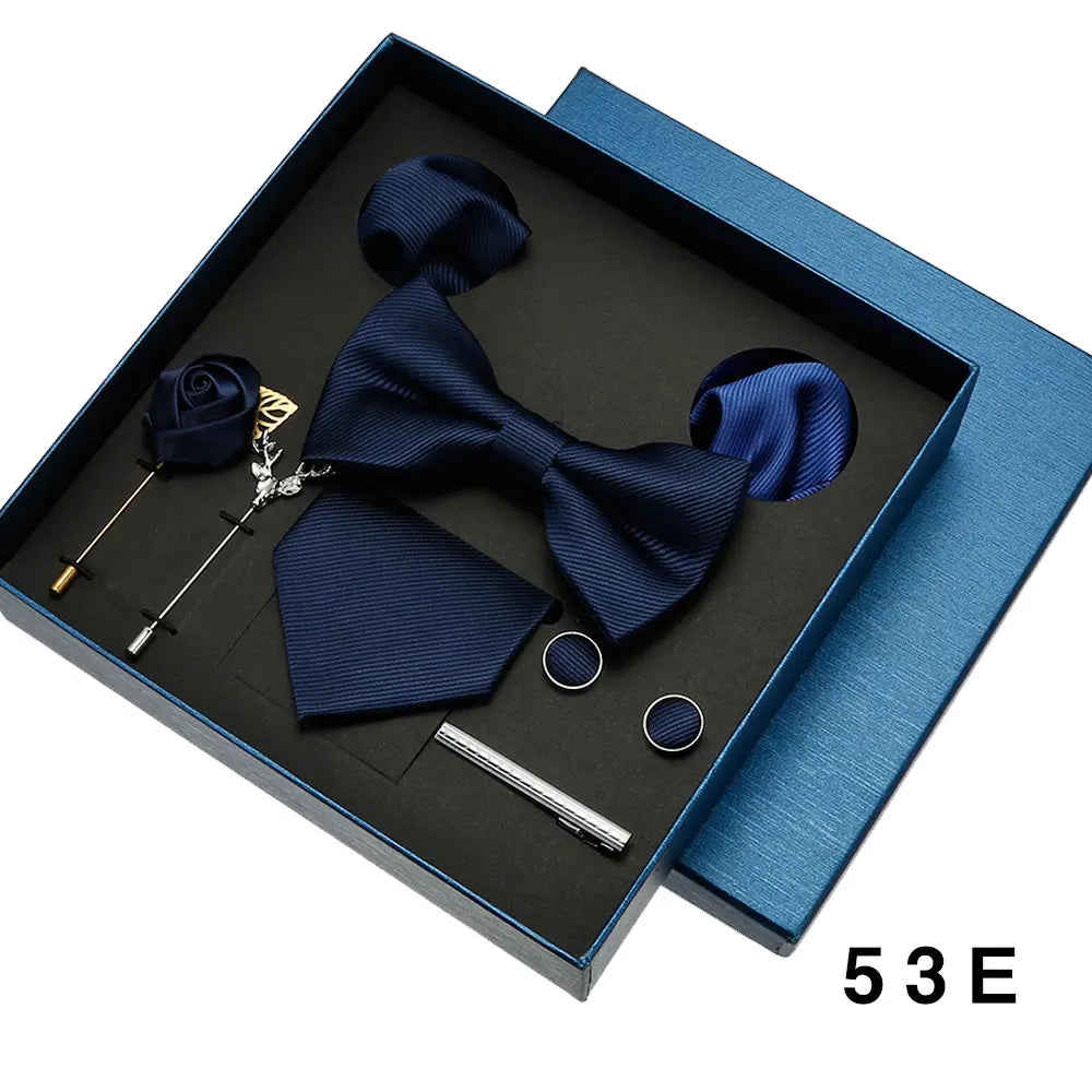 Sets Mens Solid Color Necktie Party Wedding Gift