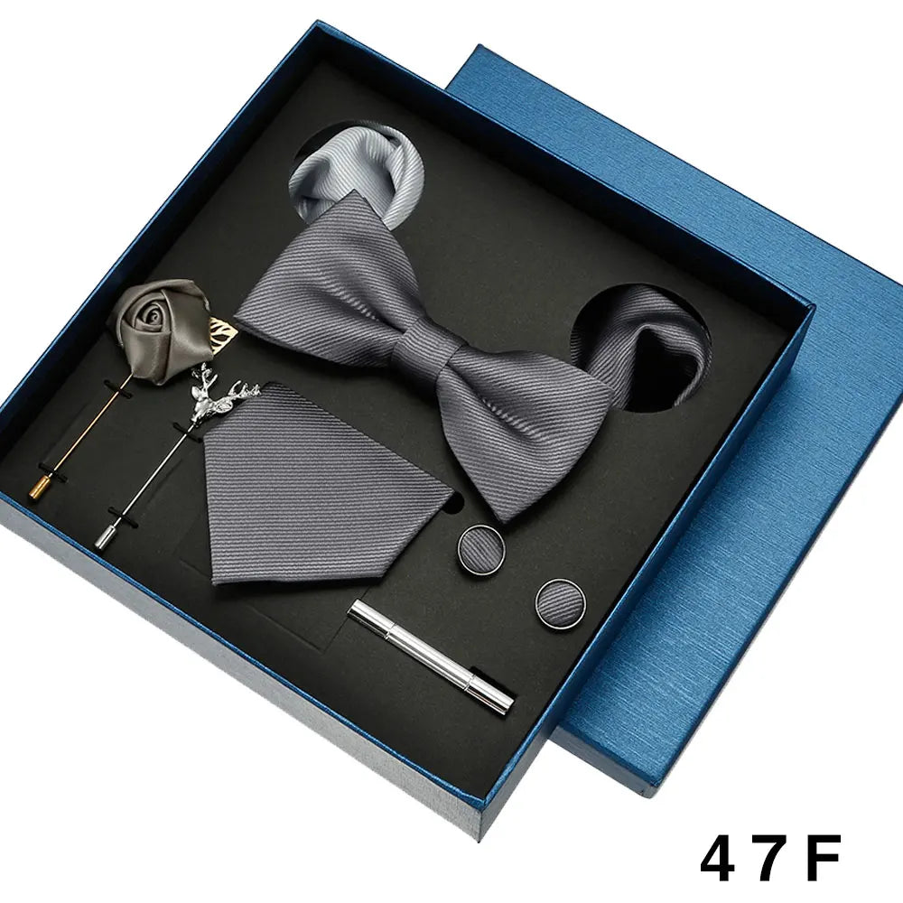 Sets Mens Solid Color Necktie Party Wedding Gift