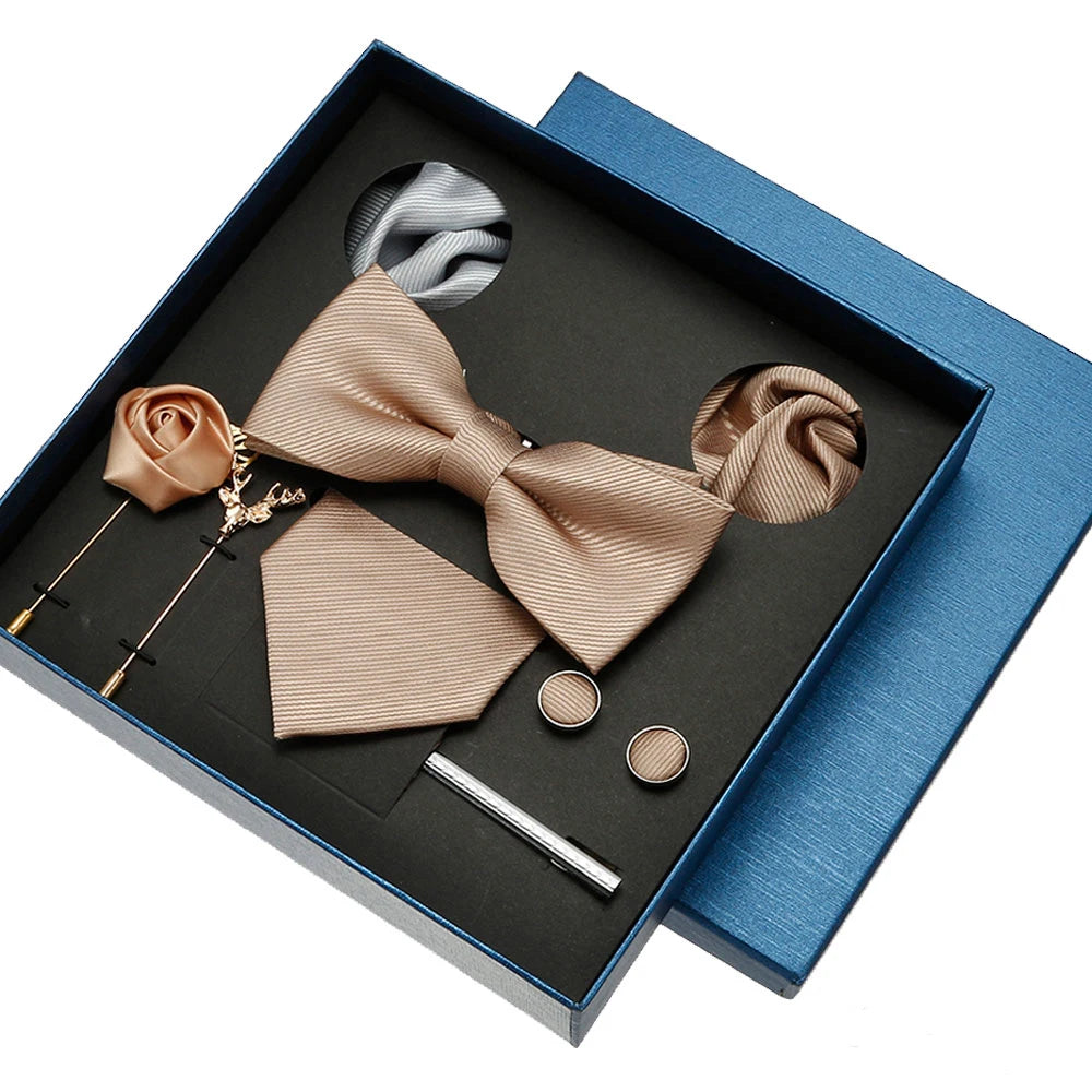 Sets Mens Solid Color Necktie Party Wedding Gift