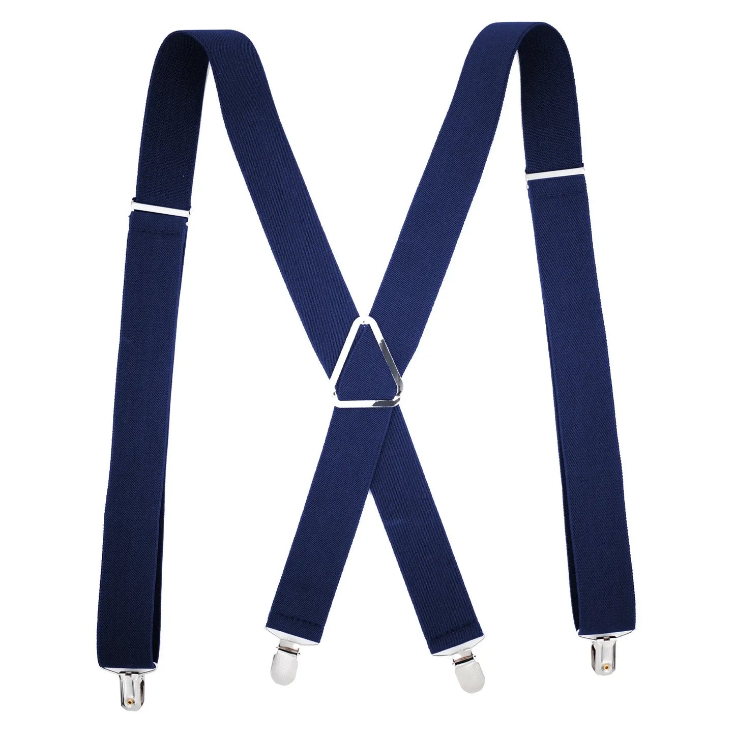 Suspenders Men 4 Clip 3.5cm Width Braces Adjustable Elastic X Back Pants