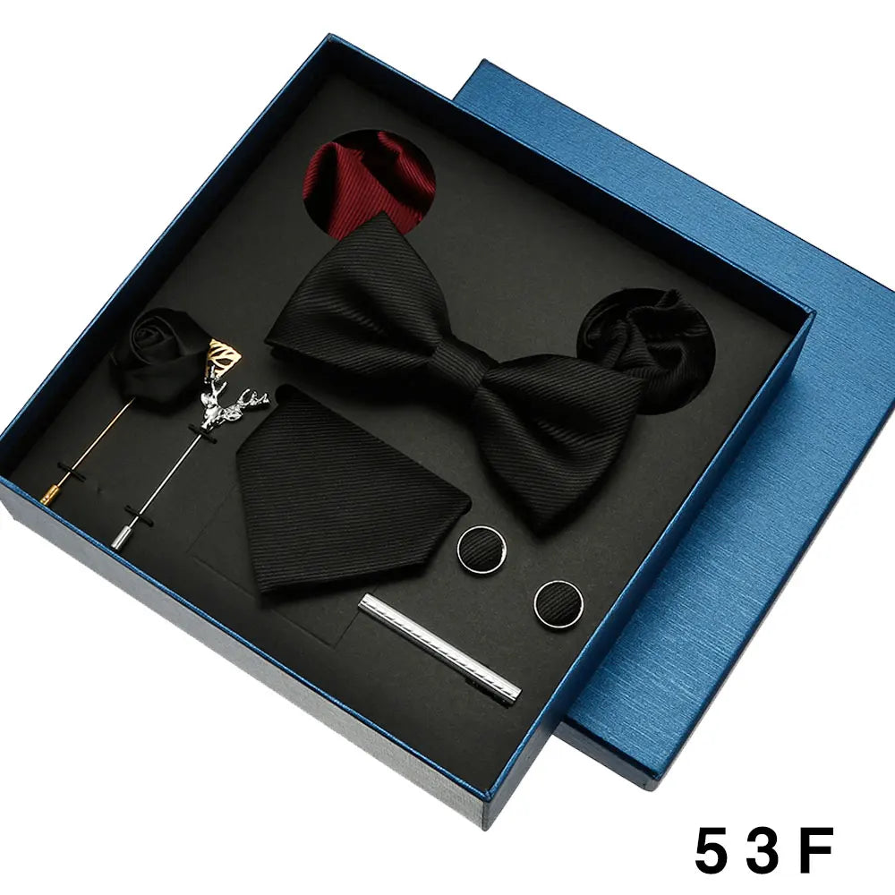 Sets Mens Solid Color Necktie Party Wedding Gift