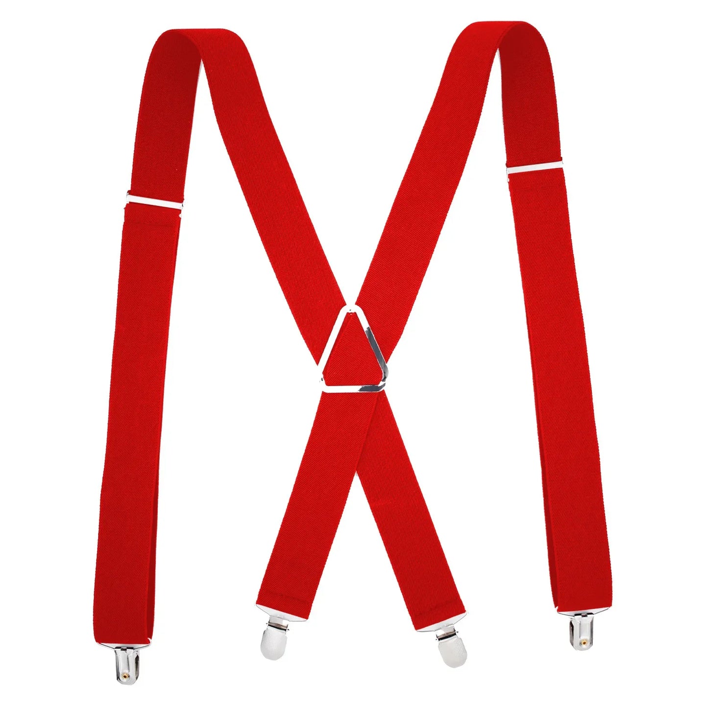 Suspenders Men 4 Clip 3.5cm Width Braces Adjustable Elastic X Back Pants