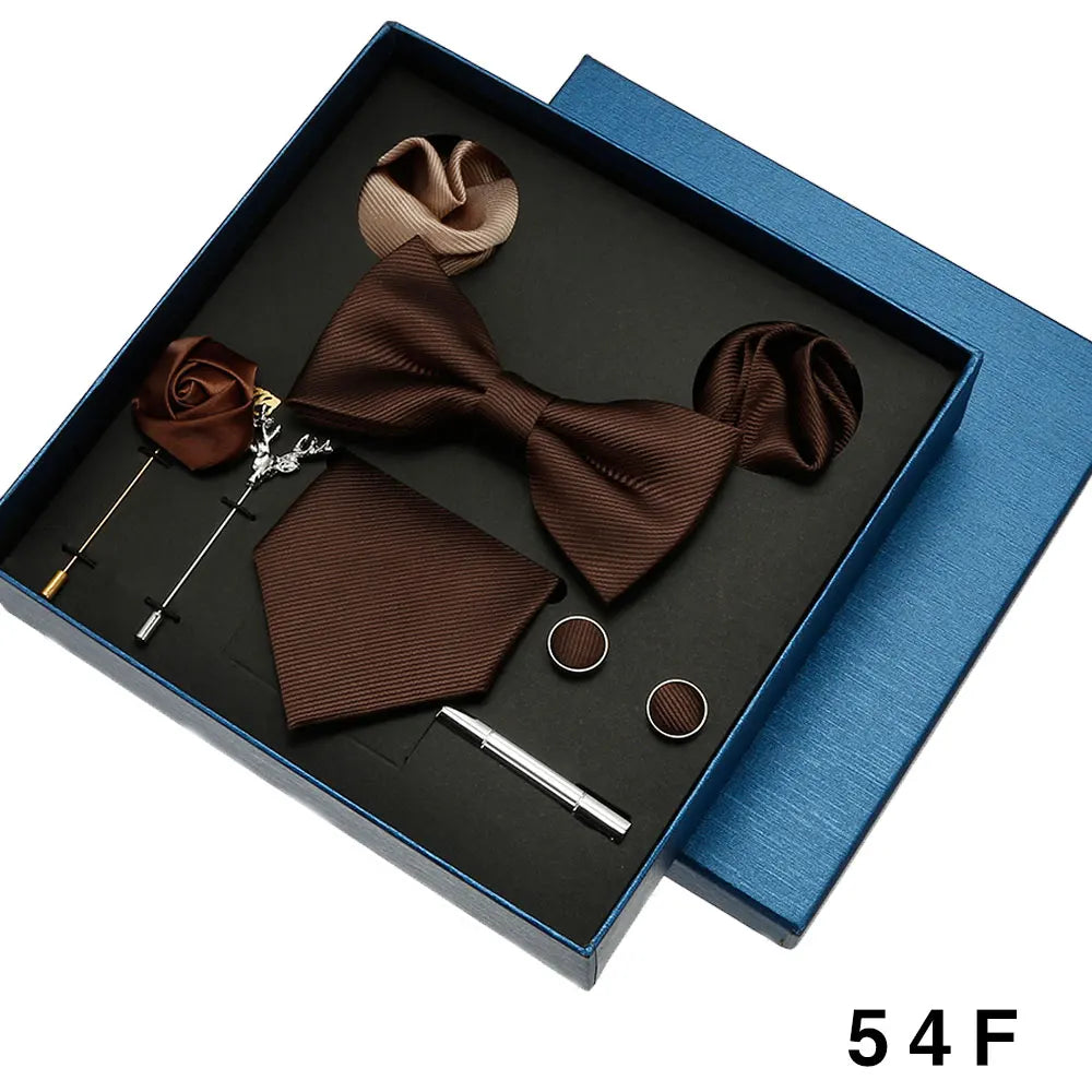 Sets Mens Solid Color Necktie Party Wedding Gift