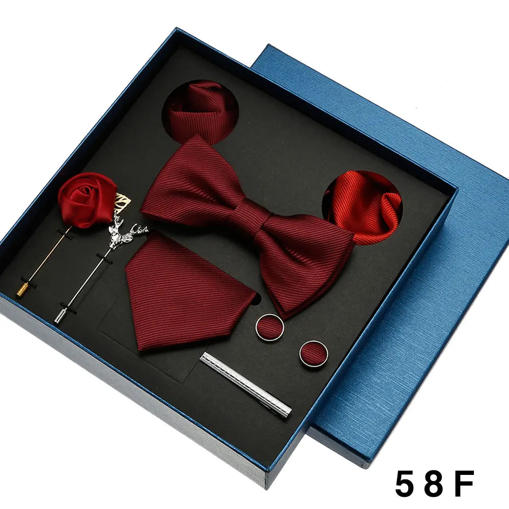 Sets Mens Solid Color Necktie Party Wedding Gift