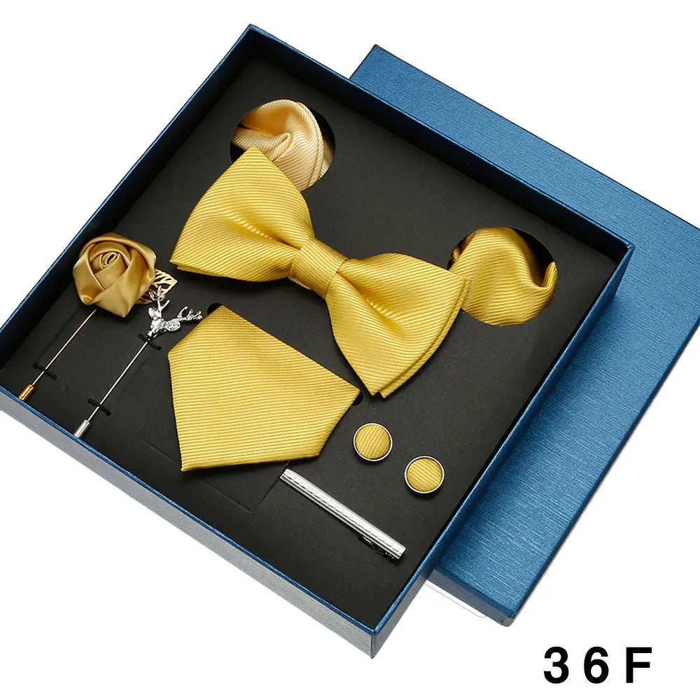 Sets Mens Solid Color Necktie Party Wedding Gift