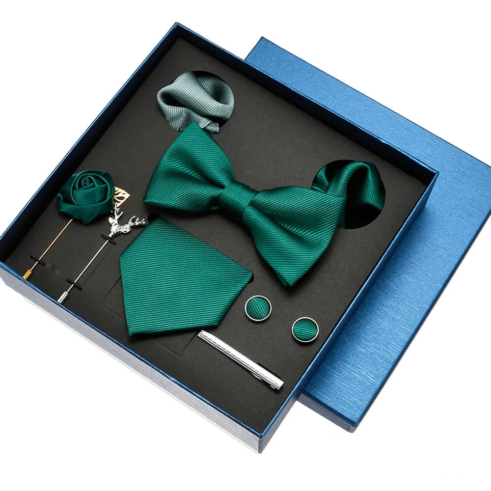 Sets Mens Solid Color Necktie Party Wedding Gift
