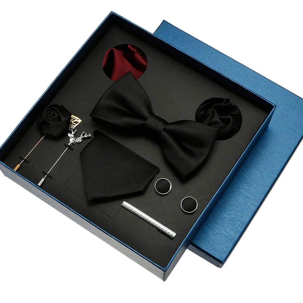Sets Mens Solid Color Necktie Party Wedding Gift