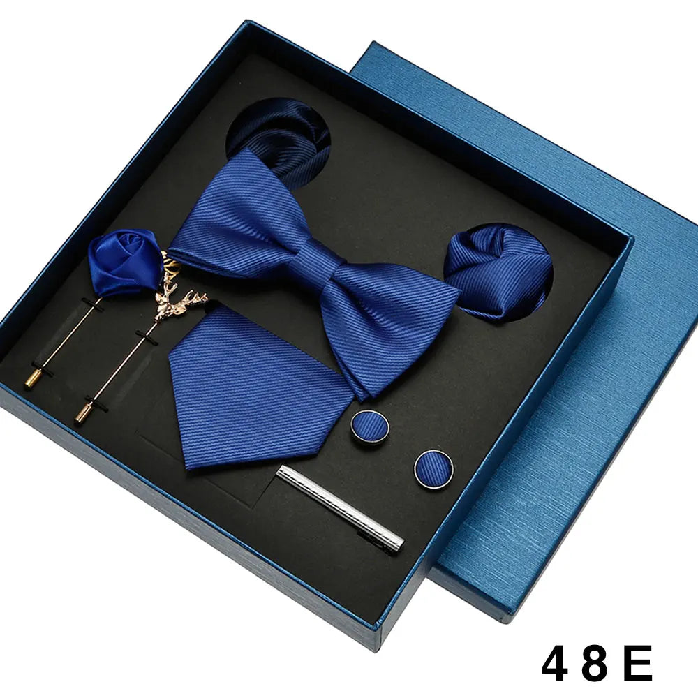 Sets Mens Solid Color Necktie Party Wedding Gift