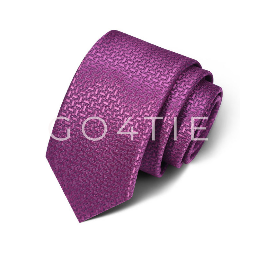 Blush Squares - 6cm Textured Purple Tie