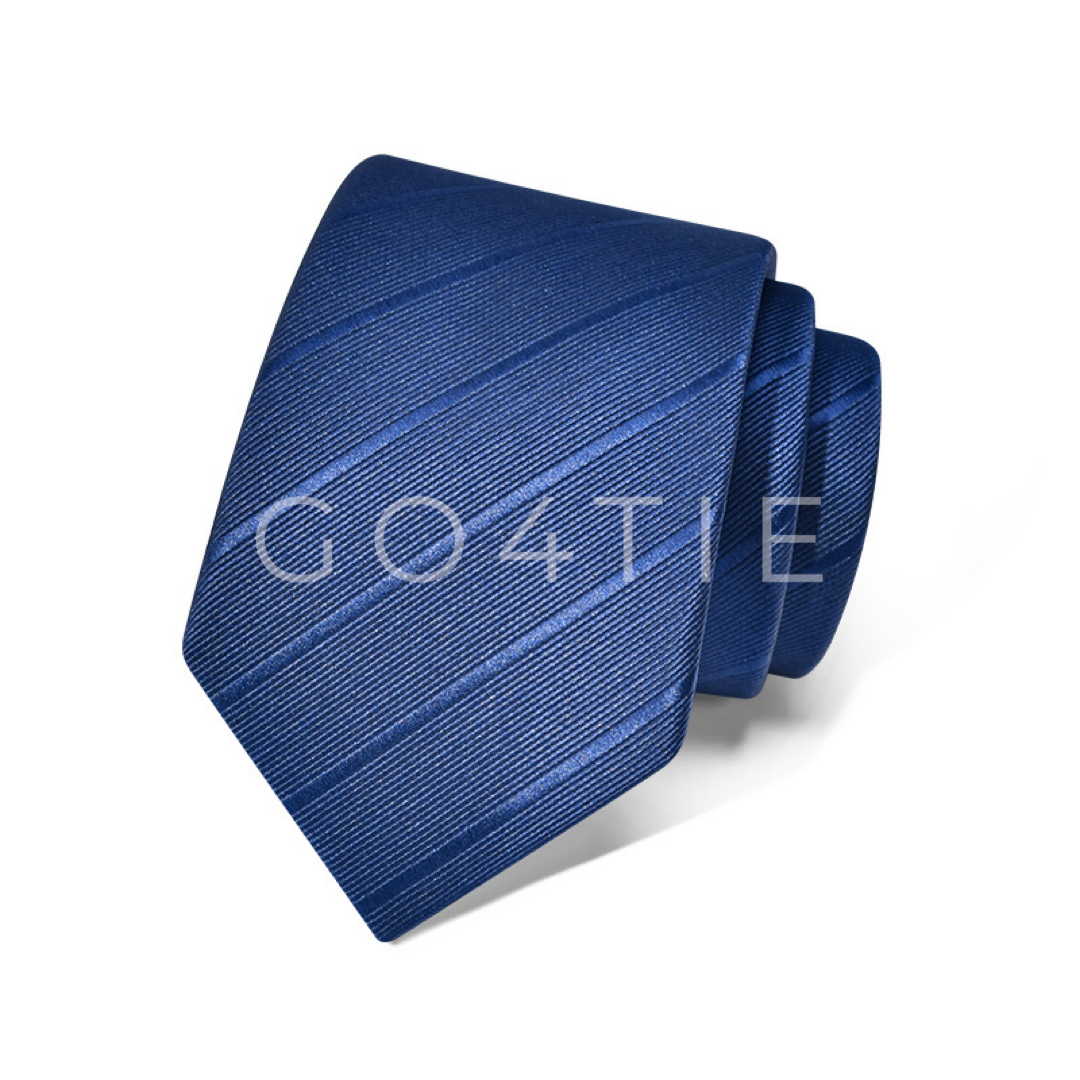 Classic Dark Blue Horizontal Striped Neck Tie - 7cm