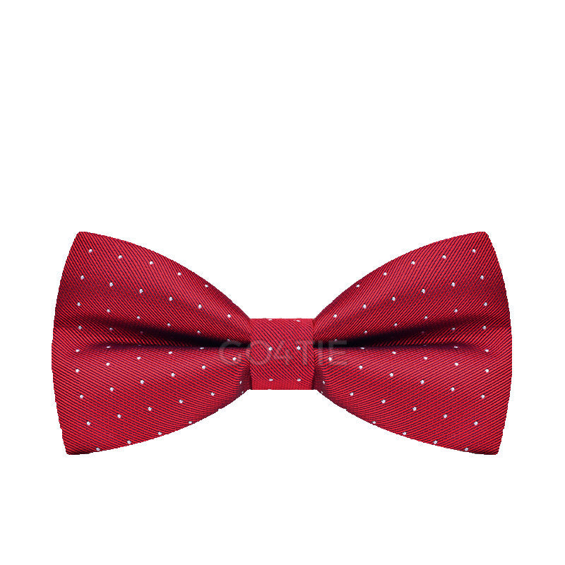 Pre-Tied Red Mini Dots Bow
