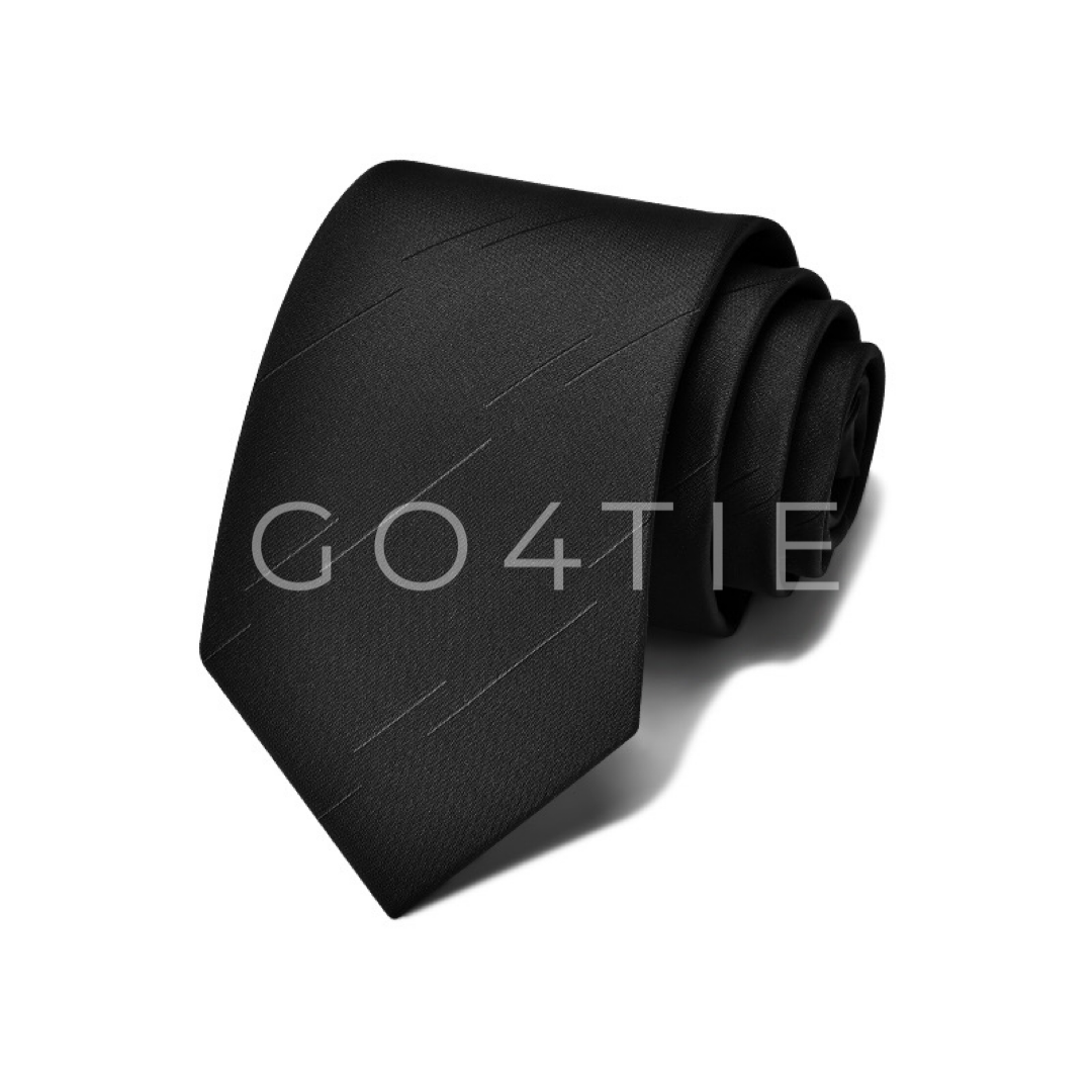 Obsidian Luxe Tie - Silver Accents 8cm