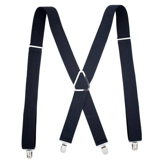 Suspenders Men 4 Clip 3.5cm Width Braces Adjustable Elastic X Back Pants