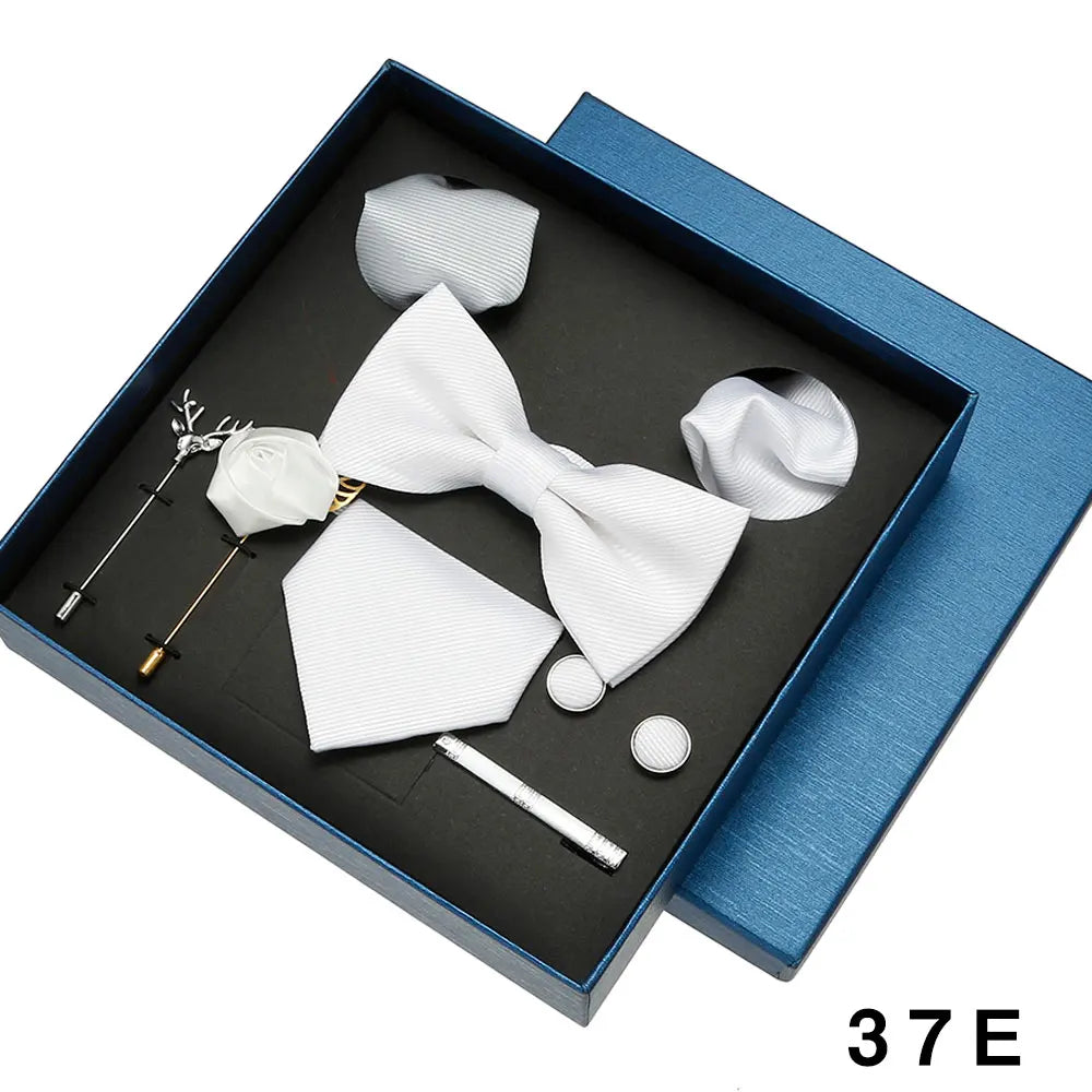 Sets Mens Solid Color Necktie Party Wedding Gift